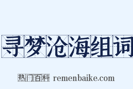 寻梦沧海组词是什么意思的图片